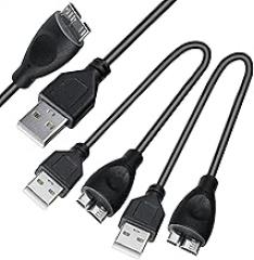 SaiTech IT 2 Pack USB 3.0 Cable A to Micro B high Speed Upto 5 Gbps Data Transfer Cable for Portable External Hard Drive - (20cm), Black