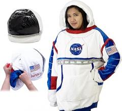 Plushible Wearable Blanket Hoodie - Oversized NASA Themed Long Sleeve Sweatshirt Pocket - 2-in-1 Oversized Hoodie Blanket Pillow - Cozy Snugible Gifts for Men and Women