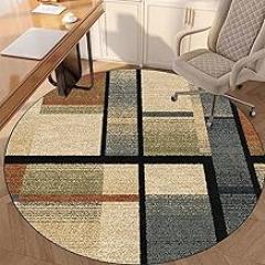 Drum Rug Round Office Chair Mat Gaming Chair Mat, Fabric Office Floor Mat, Floor Protection Mat for Office Chair, Floor Protection Mat for Hard Floors Non-Slip Silent-J||100CM