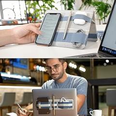 Beblau PACK (X2) BLUE: Shift Adhesive Portable Tech Organizer and Fold Portable Electronics Organizer Bundle - Perfectly Designed Accessories for Your Digital Work and Travel Needs