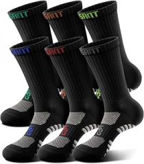 KEMISANT Men Socks,Active Crew Socks Breathable Wicking for Men Sports Running Cushioned Footbed Arch Supportive