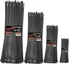 Zip Ties Assorted Size,8+12+14+18 Inch Double Sided Toothed,100 LBS Tensile Strength Heavy Duty Cable Wire Ties With Self-Locking Adjustable More Durable Nylon Tie Wraps for Indoor Outdoor（400 Pack）