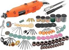 Mastergrip 1.1-Amp Variable Speed Steady-Grip Rotary Tool with 215-Piece Accessory Kit, Electronic Speed Adjust, and Carrying Case - 790461ECE