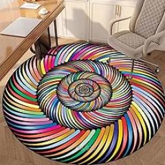 Drum Rug Round Gaming Office Chair Mat Fabric Office Floor Mat, Office Chair Floor Protection Mat, Non-Slip, Floor Protector Mat for Hard Floors Suitable for Home Office-H||80CM