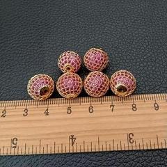 5pc 12mm Yellow Gold Plated Pave Ball Loose Beads Jewelry Making - DIY Craft Supplies(04)
