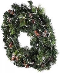 Glowing Simulation Garland Luminous Christmas Wreath Fake Luminous Decorative Hanging Perfect for Party