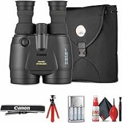 Canon 15x50 is All-Weather Image Stabilized Binoculars – High-Power 15x Magnification, Wide Field of View, Weather-Resistant Design + Flexible Tripod + 4X AA with Charger + Cleaning Kit (Renewed)