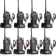 pxton 888S and 666S walkie talkies Long Range Rechargeable for Adults with Headphones and Li-ion Battery,2 Way radios has VOX/Noise Reduction/TOT/Flashlight/Monitoring/Scan Function（8 Pack）