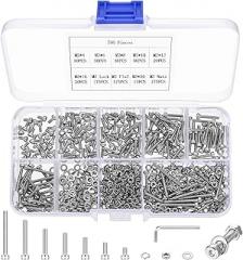 700 Piece M2 Screws Set, Stainless Steel 304 Hexagon Socket Cylinder Screws with Nuts and Washers, Hex Screws Assortment for Model Making and Electronics