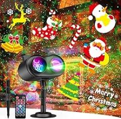 Christmas Projector Lights Outdoor, Laser Firefly & Ocean Wave Projector with 20 Slides × 8 Patterns, 14 Scenes, Waterproof Holiday Light for House, Yard, Garden, with Remote & Timer