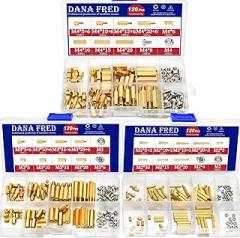 M2 M3 M4 Hex Standoff Spacers Nuts Screws Kit,360 Pcs Brass Male Female Metric Thread Spacer Motherboard Standoffs Screws Assortment Kit for DIY Computer Build, Electronic Projects, Circuit Board