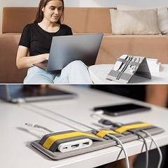 Beblau PACK (X2) YELLOW: Shift Adhesive Portable Tech Organizer and Fold Portable Electronics Organizer Bundle - Perfectly Designed Accessories for Your Digital Work and Travel Needs