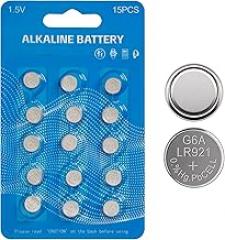 15-Pack AG6 1.5V Button Cell Batteries, Alkaline Coin Batteries Compatible with 371, 370, SR920SW, LR920, LR921, SR927, 171, L921, LR69 for Watches and Small Electronic Devices