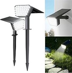 Solar Spot Lights Outdoor, IP65 Waterproof 44 LED Landscape Spotlights, Solar Powered Spotlight with Auto On/Off and 3 Lighting Modes for Outside Garden Decor, 2 Pack (Cool White)
