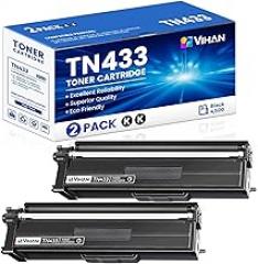 TN-433 TN433BK Toner Cartridge 2 Pack Replacement for Brother TN433 TN433BK Toner Cartridge HL-L8360CDW MFC-L8900CDW Printer Ink