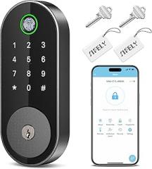 Fingerprint Smart Deadbolt with Keypad – Keyless Entry Lock for Home, Apartment, Office, Airbnb, Rental, Kids & Seniors, App & Code Access, Auto-Lock, Easy DIY Install, Compatible with Alexa & Google