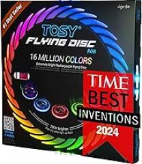 TOSY Flying Disc - 108 RGB Multicolor or 36 Monocolor LEDs, Super Bright, Smart Modes, Cool Valentine Easter Gift, Camping Toy for Kid/Teen/Adult, Auto Light Up, Rechargeable, Waterproof, 175g