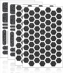 4 Pieces Cell Phone Grip Decal Tape Stickers Anti-Slip Phone Case Hexagon Decal Sticker for Phone Mouse Laptop Tablet Gaming Case Crafting, Black