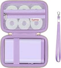 Hard Case Compatible with Nelko P21/for Phomemo D30/for SUPVAN E10/for NIIMBOT D11 Label Maker Machine, Portable Bluetooth Label Printer Storage Holder Bag with Mesh Pocket for Tapes, Purple