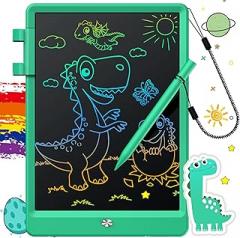 FLUESTON LCD Writing Tablet, Doodle Board Toys Gifts for 3-8 Year Old Girls Boys, 10 Inch Colorful Electronic Board Drawing Pad for Kids, Gifts for Toddler Educational Learning Travel Christmas, Green