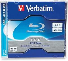 Verbatim 25GB 2X Blu-ray Single-Layer Recordable Disc BD-R LTH (Low to High), 1-Disc 96569