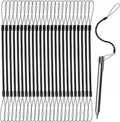 12pcs Elastic Tether Lanyard, 9.4 Inch Touch Pen Tether Retractable Spring Coil Strap Anti-Lose Stylus Lanyard Pen Leash for Tether Drawing Pen to Tablet Touchscreen