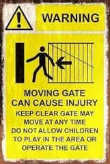 Electronic Gate Danger Funny Sign Metal Sign 8x12 Inch Wall Art Plaque