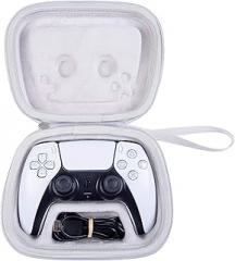 khanka Hard Case Replacement for Sony PlayStation 5 DualSense Wireless Controller (Grey White)