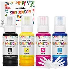 Sublimation Ink 400ML Bottles Refill for ET-2800 ET-2720 ET-2760 ET2400 ET-15000 ET-2803 ET-2850 ET4800 High-Yield Inkjet Printers Heat Press Transfer on T-Shirt