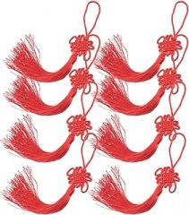 Milisten 20pcs Red Handmade Chinese Knot Tassels with Fortune Bag Pendant, Small Size Spring Festival Hanging Decor for New Year Home Decoration Random Style