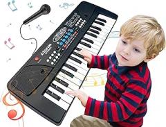 Kids Piano Keyboard, 37 Key Portable Electronic Piano for Kids Ages 3-6, Keyboard with Microphone Musical Toy Birthday Educational Xmas Gift Toys for 3 4 5 6 Year Old Boys Girls