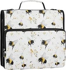 1.5 Inch 3 Rings Organizer Binder with Handle Includes Zip Pocket Document Organizer Bag for Office School Chic Macropodidae White