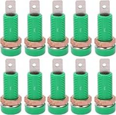 4mm Banana Jack Socket Mount Binding Post | 10pcs Brass & ABS Connector Panel | High Current 24A / 60V for Electronic Instruments/Test Equipment | Secure Connection (Green)