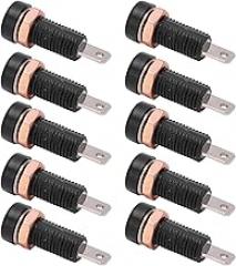 Banana Jack Socket, Brass and ABS Material, 24A Current Binding Post Connector Adapter Panel for Electronic Instrument, Easy to Install, Portable, Good Insulation Resistance, (Black)