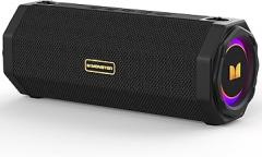 Monster Speaker S200 Wireless Portable Bluetooth Speaker, 24H Playtime, IPX6 Waterproof, 50W Stereo Sound, Bluetooth 5.4, Dual Bass Speakers, Perfect for Home, Parties, and Travel.Black