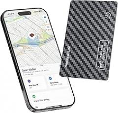 WHEREMYLUV-Item-Finder-for-Wallet, Ultra Thin Bluetooth Tracker Card Compatible with Apple Find My, Rechargeable GPS Locator, IPX8 Waterproof, Slim Smart Card for Men & Women (Black)