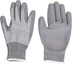 Hilitand Working Gloves Level PU Coated Gloves, Non slip Safety Gloves for Electronics Maintenance CNC (L)