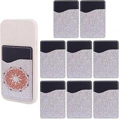 Framendino, 8 Pack Sublimation Phone Back Card Pockets Glitter Stick PU Leather Holders for DIY Craft