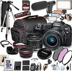 Canon EOS R8 24.2MP Full-Frame CMOS Sensor Mirrorless Camera with 24-50mm Lens, 128GB Extreme Speed Memory, Video Light, Microphone, Grip, Filters, Lenses, Case, More (Premium Bundle), Black (Renewed)