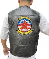 247EMBROIDERY Vaq 34 carrier tactical electronics warfare squadron embroidered vest patch, patches, leather vest jacket aggressors