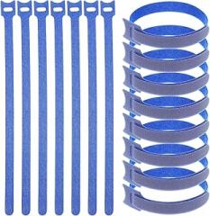100pcs Reusable Hook and Loop Cable Ties Cord Organizer for Electronics Blue Self-adhesive Cord Wrapper for Charging and Wire Management