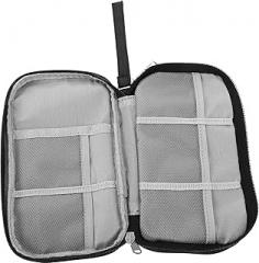 Veemoon Multilayer Electronics Organizer Cable and Earphone Storage Bag, Black Portable Charger Cord Travel Case for Plane and Business Trips