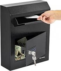 Volcora Key Drop Box with Lock, Drop Slot Depository Safe Box Digital Keypad, Money Drop Safe for Business, Wall Mount Mailbox, Cash Drop Box, Electronic Programmable Lock with Key Indoor Use