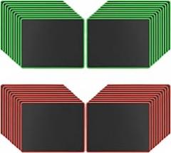 20 Pack Mouse Pad with Stitched Edges Mousepads Bulk Non-Slip Rubber Base, Waterproof Coating Mouse Pads for Computers, Laptop, Office & Home -(250mmx210mmx2mm) - Black with Green & Red Border