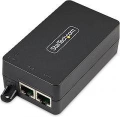 StarTech.com 1-Port 10Gbps PoE++ Injector, 60W, 2.5/5/10G Ethernet/10/100/1000Mbps, PoE++, TAA (802.3af/802.3at/802.3bt)