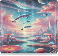 Dolphin Mushroom Car Registration and Insurance Holder Insurance and Registration Card Leather Cover Holder Auto Document Organizer for Glove Box Women Men Car Accessories