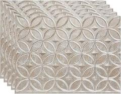 FASÄDE Rings Decorative Vinyl 18in x 24in Backsplash Panel in Vintage Metal (5 Pack)