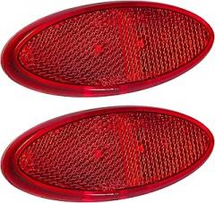 Command Electronics OEM 12V LED RV & Trailer Oval Clearance Light with Built-in Reflex – Made in USA – Surface Mount – Red – 2-Pack