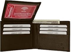 RFID Blocking Leather Wallet for Men - Excellent Credit Card Protector - Stop Electronic Pick Pocketing By Marshal Made with #1 Grade Napa Genuine Leather