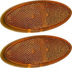Command Electronics OEM 12V LED RV & Trailer Oval Clearance Light with Built-in Reflex – Made in USA – Surface Mount – Amber – 2-Pack